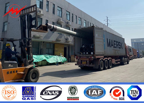 ASTM A572 GR50 เสาเหล็กท่อ 15m 16m สำหรับโครงการสายส่งไฟฟ้า