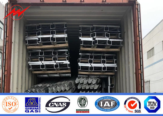 ASTM A572 GR50 เสาเหล็กท่อ 15m 16m สำหรับโครงการสายส่งไฟฟ้า