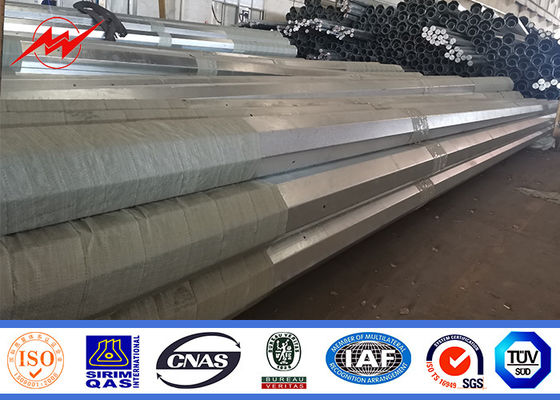10m 12m 14m 16m เสาเหล็กท่อเหล็กชุบสังกะสี Astm A36 เสาไฟฟ้ายูทิลิตี้