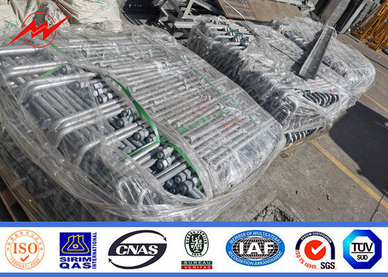 69kv 60ft 65ft 70ft Steel Utility Poles การกระจายสังกะสีแบบดั้งเดิม