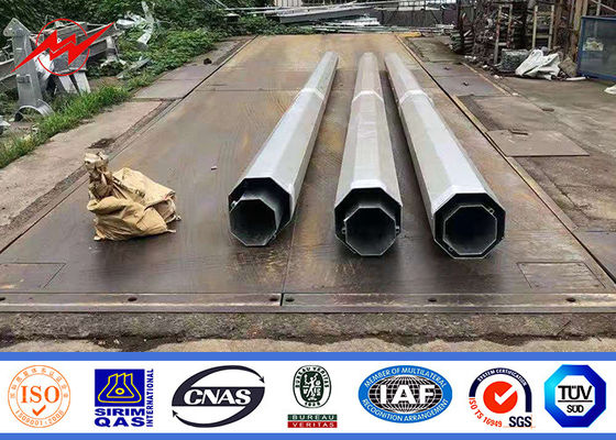 69kv 60ft 65ft 70ft Steel Utility Poles การกระจายสังกะสีแบบดั้งเดิม