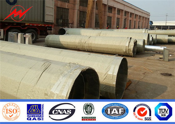 สายการจำหน่าย 69kv 60ft 80ft Steel Power Pole Breaking Load 1000kgs