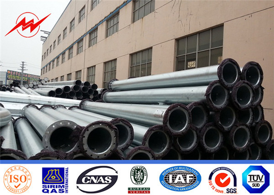 เสาไฟฟ้าเหล็กชุบสังกะสีขนาด 12 ฟุตของ OEM พร้อม Bitumen