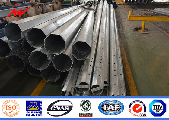 35 Ft 70 Ft 90ft Steel Power Pole Transmission Line แปดเหลี่ยม Galvanized