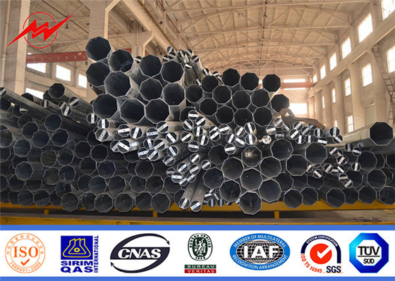 6-18m Hot Galvanized Steel Power Metal Pole สําหรับสายส่ง สแตนเลส สแตนเลสไฟฟ้า