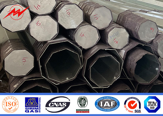6-18m Hot Galvanized Steel Power Metal Pole สําหรับสายส่ง สแตนเลส สแตนเลสไฟฟ้า