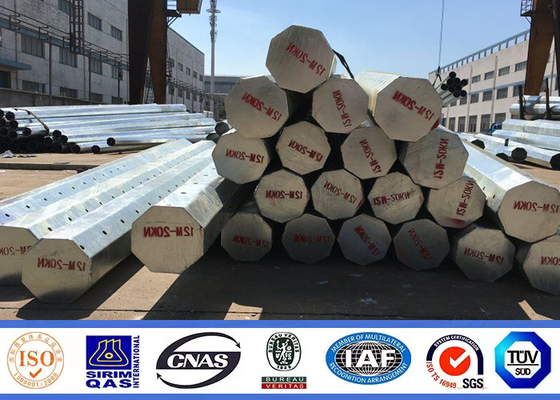 12m 940dan Power Steel Pole Transmission ยูทิลิตี้ไฟฟ้ากลางแจ้งชุบสังกะสี