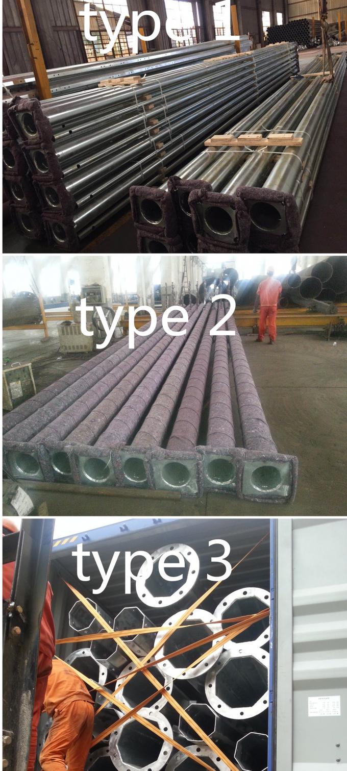 12 M Conoid Steel Power Pole รับประกัน 15 ปีสำหรับไฟถนน 1