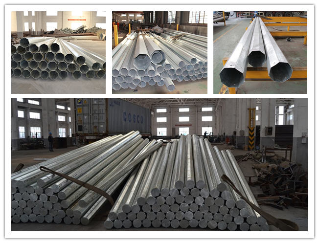 80ft 3sections 1200kg/1680kg/2000kg Philippines NGCP คอลัมน์เหล็กไฟฟ้ามาตรฐาน 1