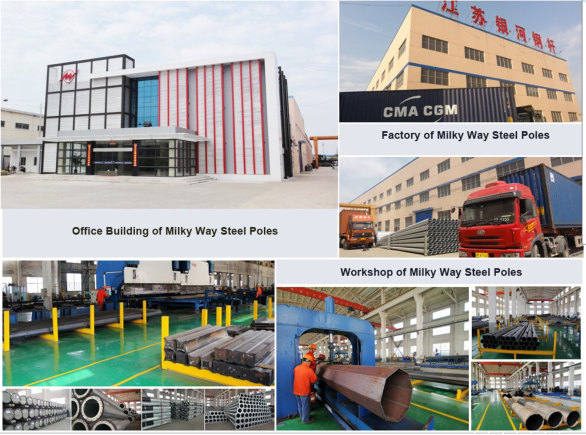 80ft 3sections 1200kg/1680kg/2000kg Philippines NGCP คอลัมน์เหล็กไฟฟ้ามาตรฐาน 2