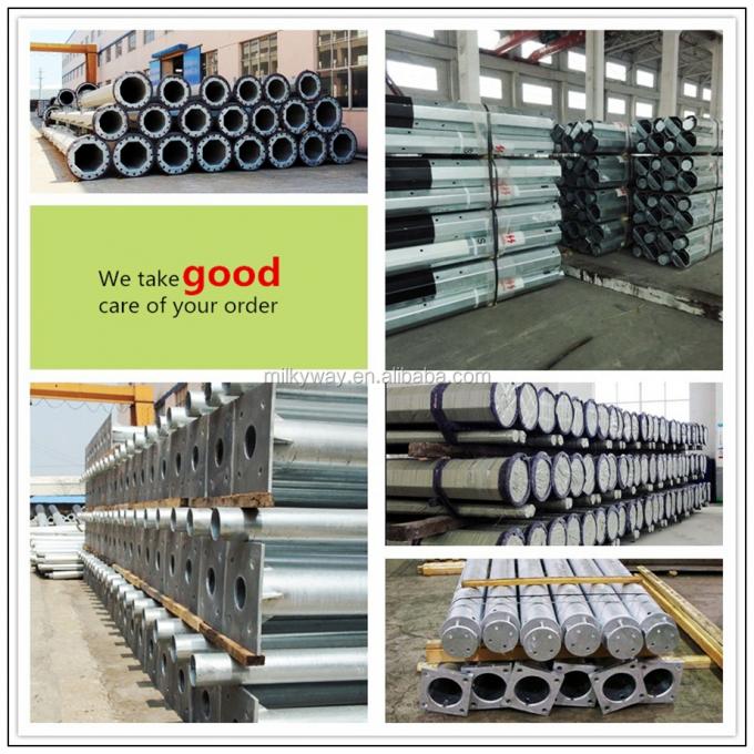 12m Hot Dip Galvanized Steel Power Pole with 450MPa Yield Stress and Dodecagonal Shape for Electric Power Transmission 7